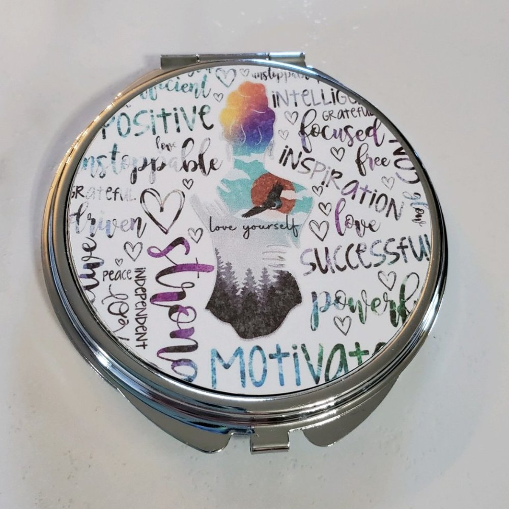 Love Yourself Motivational Compact Mirror